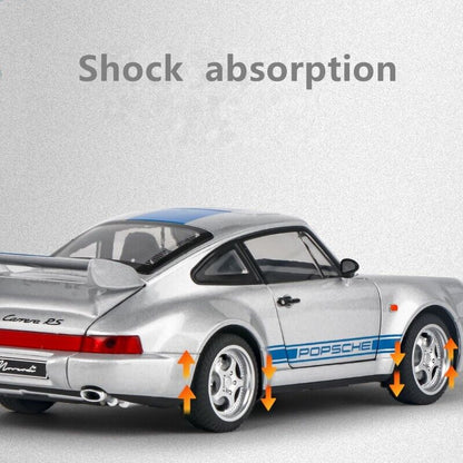 1:24 Porsche 911 Carrera RS 964 Diecast Model Car Sports Toy Vehicle Sound Light