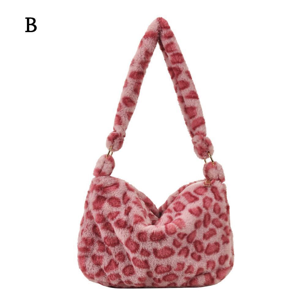 1pc Women Girls Fluffy Shoulder Bag Top-handle Bag Female Autumn Winter Handbag