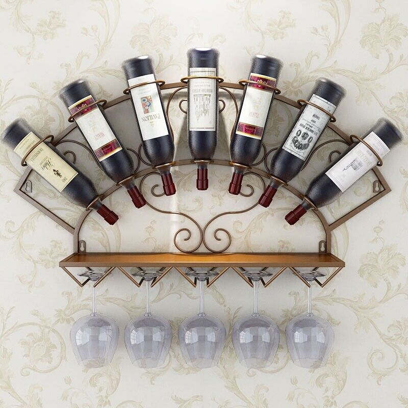 Wine Holder Rack Bottle Wine Bottle Display Rack Glassware Storage Shelf Whiskey
