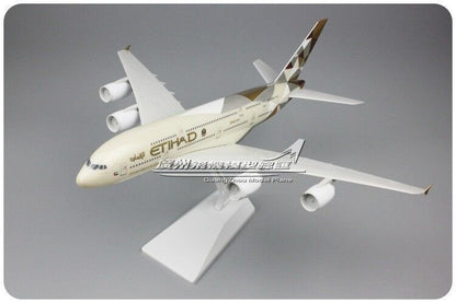 36CM 1:200 ETIHAD AIRBUS A380 Passenger Airplane ABS Plastic Assembled Model