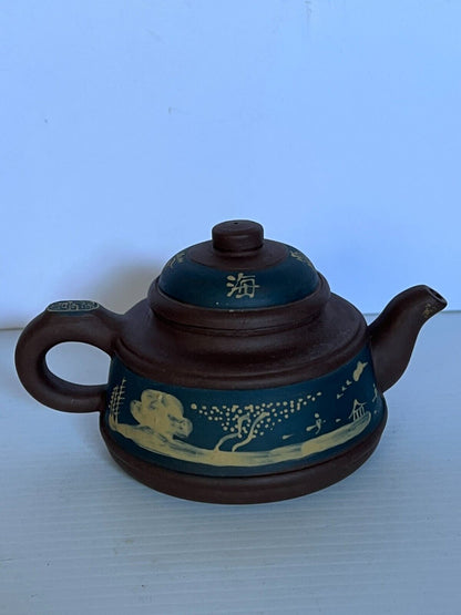 chinese zisha tea pot hand painted