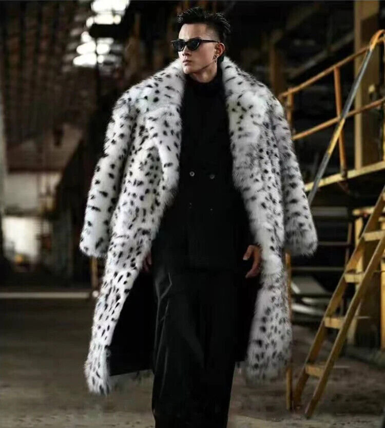 Fur Integrated Man Coat Long Suit Collar Imitation Fox Fur Fur Coat Fur Jacket