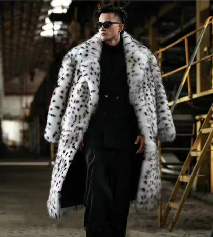Fur Integrated Man Coat Long Suit Collar Imitation Fox Fur Fur Coat Fur Jacket