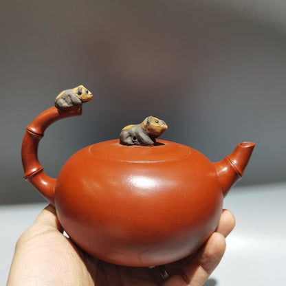 Chinese Yixing Purple Clay Teapot Tea Set Pot Zisha Ceramic Cute Decor Figurine