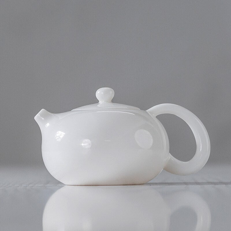Ceramic Whiteware Jade Porcelain Tea Pot Beauties Pot Entirely Handmade Ceramic