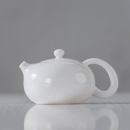 Ceramic Whiteware Jade Porcelain Tea Pot Beauties Pot Entirely Handmade Ceramic