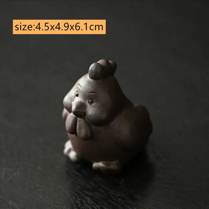 Chinese Zodiac ZishaTea Pet Animal Statue Decoration Handmade Sculpture Tea Set