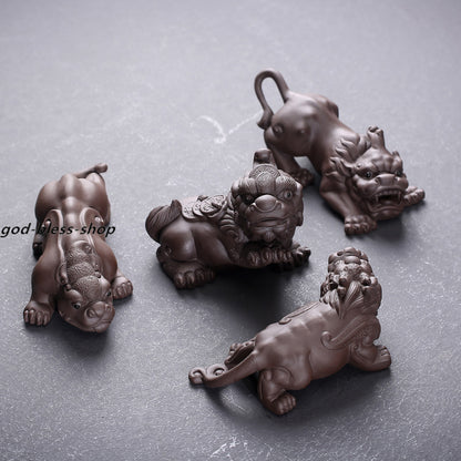 China Zisha Tea Pet Purple Clay Tea Play Wealth Bring Home Creative Brave Troops