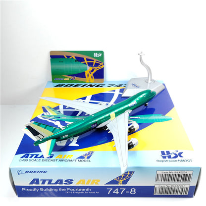 1:400 HX Model ATLAS AIR BOEING B747-8F Aircraft Airplane Diecast Plane Model