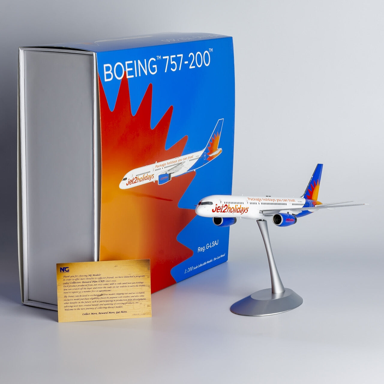 1:200 NG Model Jet2 BOEING 757-200 Passenger Aircraft Diecast Airplane Model