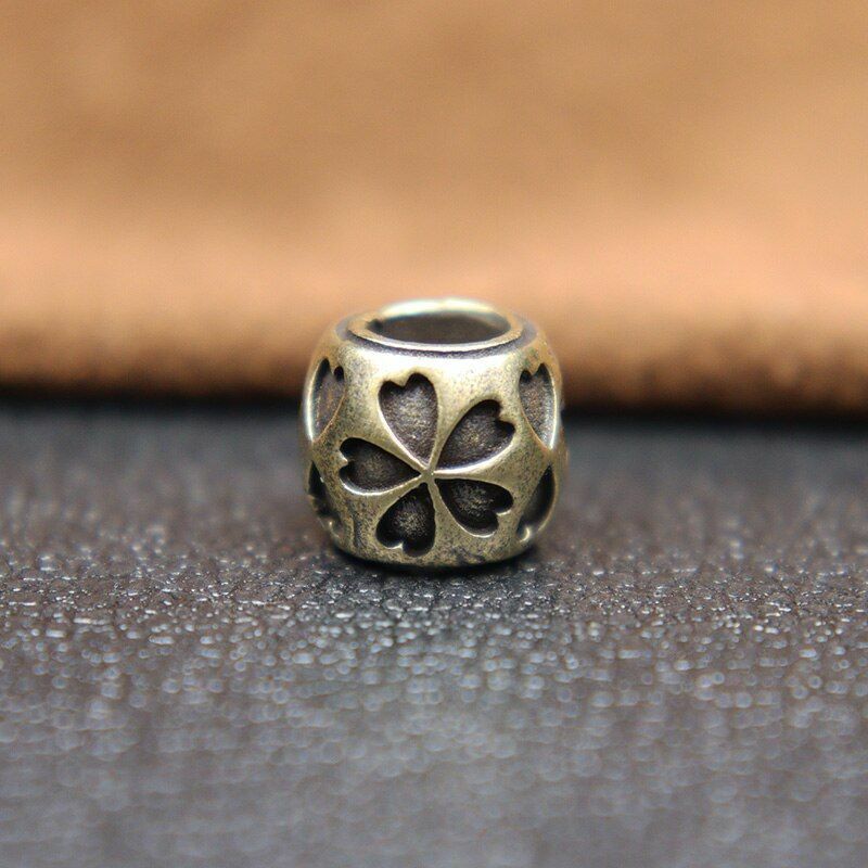 Lucky Five Leaf Flower Knife Beads Fashion Paracord Bracelet Brass Accessories