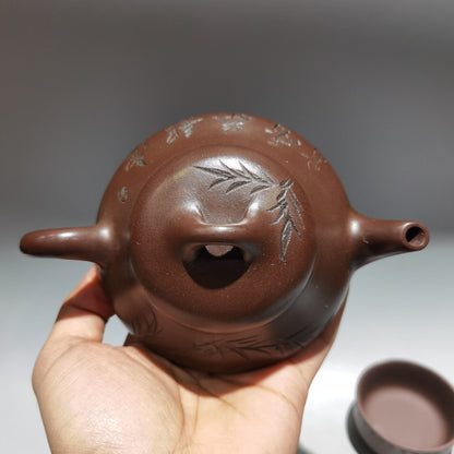 Chinese Yixing Zisha Clay Handmade Exquisite Teapot （熔天套壶 底款：徐汉棠)