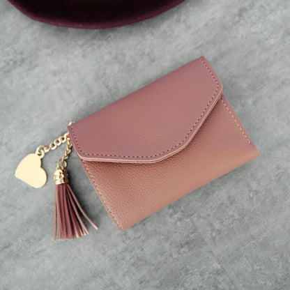 Women Wallet Clamps Purse Cash Clip Billfold Female Card Lady PU Leather Handbag