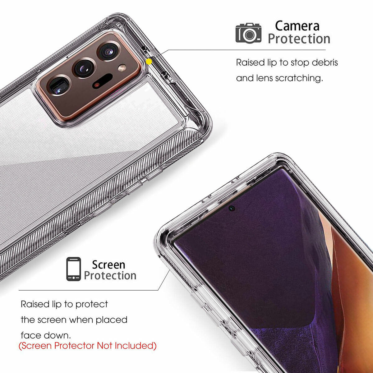 Clear Case For Samsung Galaxy Note20 Ultra 5G Clip Rubber Cover / Accessories