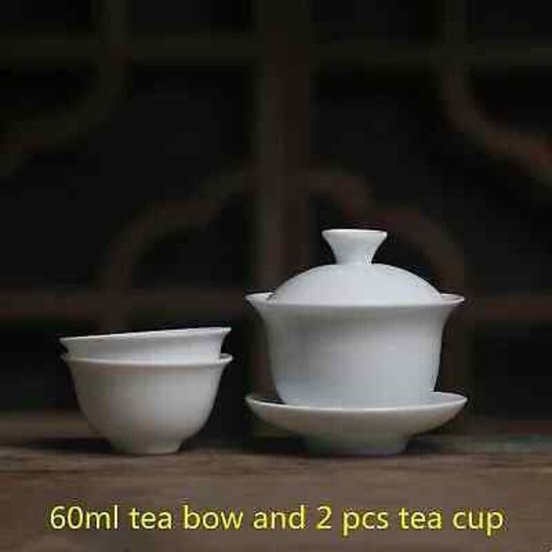 Mini 60ml Gaiwan Porcelain Tureen Teaware Travel Kung Fu Tea Set Tea Cup Bowls