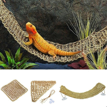 Reptile Hammocks Natural Grass Fiber Iguana Crab Gecko Pet Sleeping Beds Nesters