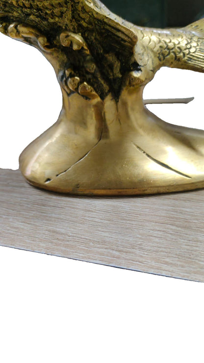 Pure Brass Animal Golden Fish Sculpture Statue Handcrafted Decorative Showpiece