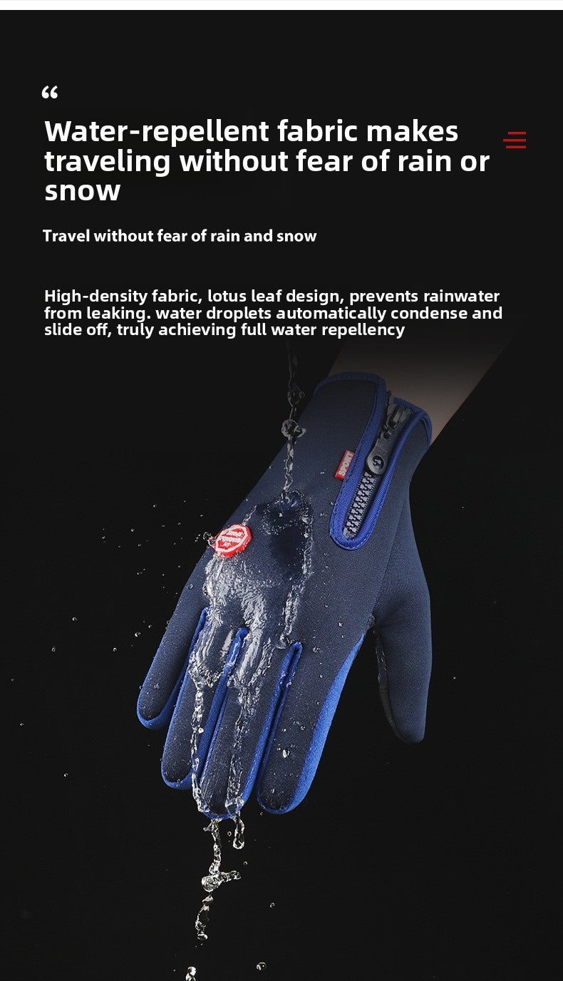 Outdoor Insulated Windproof Waterproof Sports Gloves, Touchscreen Winter Gloves