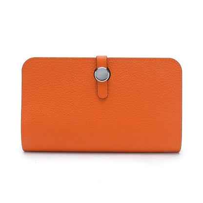 Genuine Leather Passport Cover Unisex Organizer Wallet Long Purse Hasp Money Bag