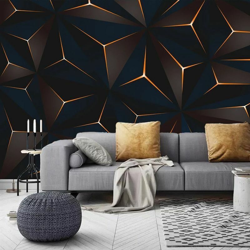 3D Photo Wallpaper Mural Modern Golden Lines Abstract DIY Wall Background Covers