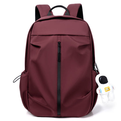 Backpack Men Laptop Backpacks Oxford Black Solid High School Bags w/ Pendant