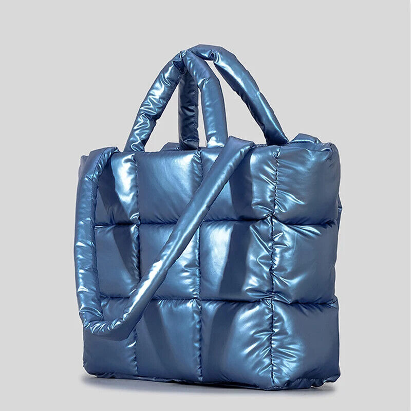 Padded Tote Bag Women Handbags Nylon Down Shoulder Bags Warm Winter Purse