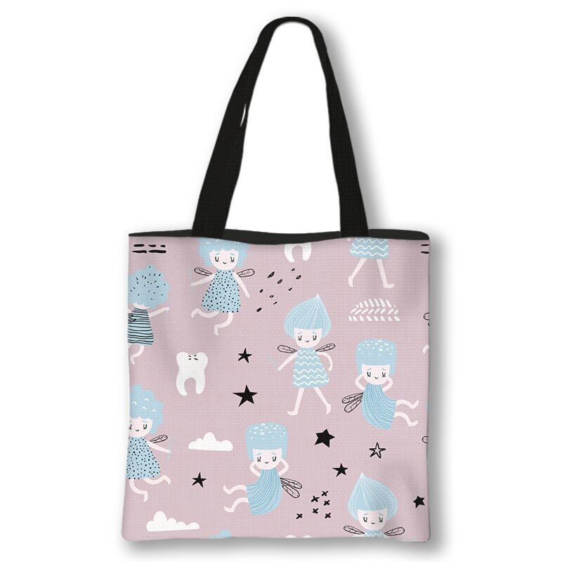 Handbag Casual Tote Bag Shoulder Purse Travelling Storage Pouch Polyester Print