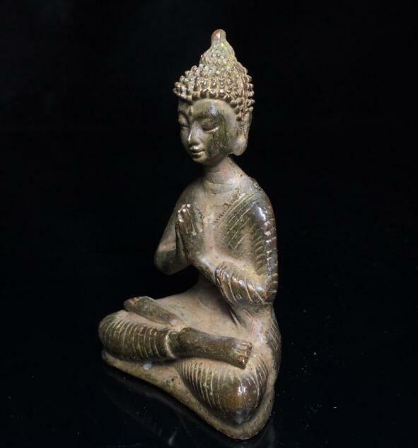 Buddha Statue Exorcism Peace Wealth Beautiful Old Tibet Tibetan Bronze Buddhism