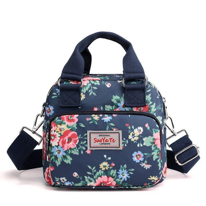Floral Pattern Women Small Shoulder Bag Waterproof Nylon Handbag Messenger Bags