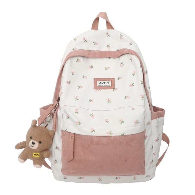 Girl Nylon Floral Bag Ladies Backpack Women Student Bag Female Laptop Backpack