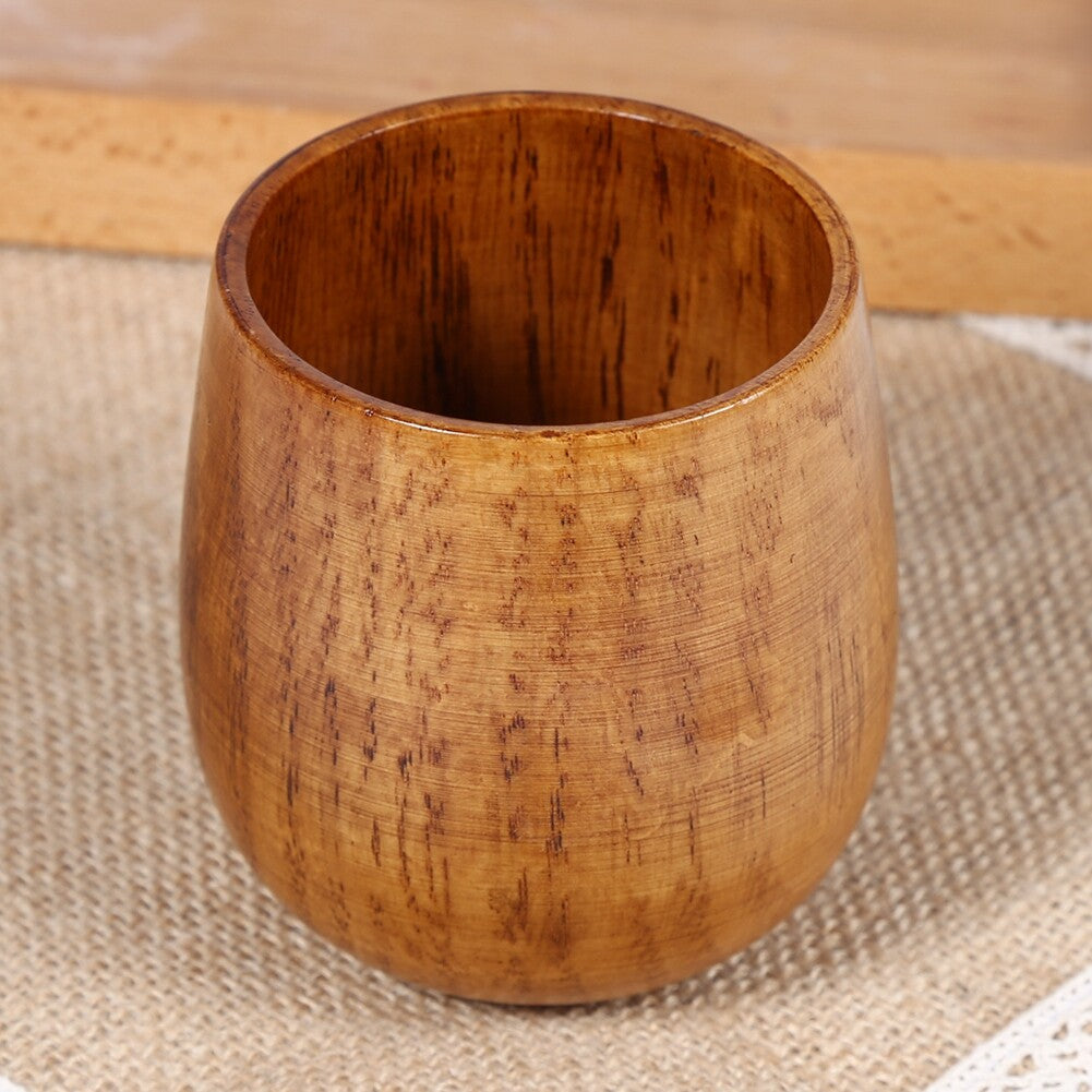 Wooden Cup Primitive Log Color Handmade Natural Wood Coffee Tea Beer Juice AOS