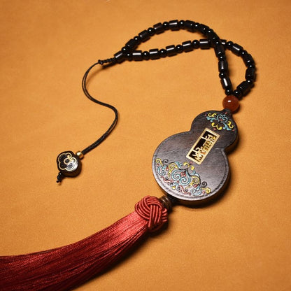 Ebony Painted Gourd Car Pendant Luxury Rearview Mirror Charm New Car Decor