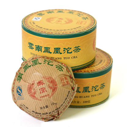 Yunnan Puer Pu'er Puerh Tea Aged Phoenix Tuocha Cake Boxed Raw Pu-erh