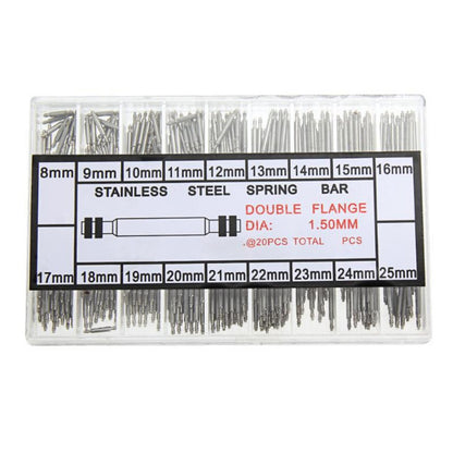 360PCS 8-25mm Watch Spring Bars Strap Link Pins Stainless Steel Repair Kit Tool