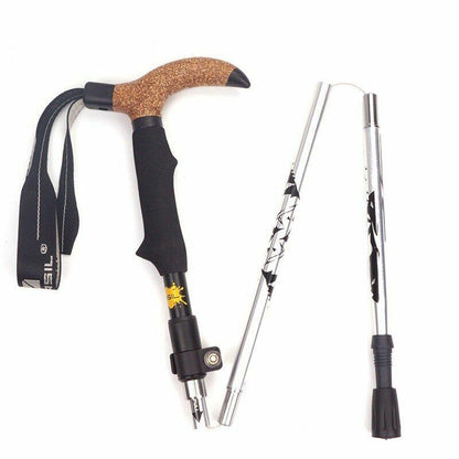 Walking Sticks Cane Telescopic Folding Aluminum Alloy Hiking Trekking Pole 110cm