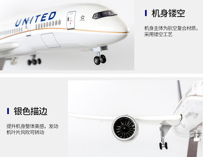 1:130 43CM UNITED BOEING 787 Airplane Landing Gear Resin Aircraft Plane Model