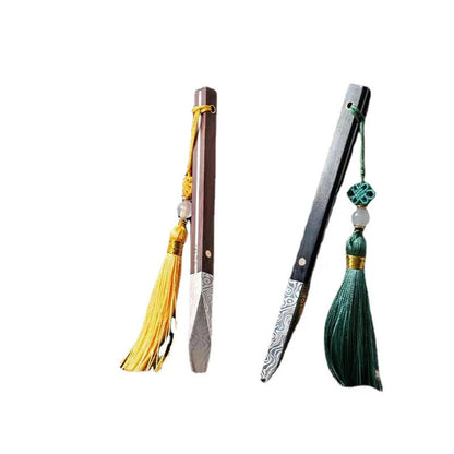 Zen Tea Knife Handmade Tea Needle Black Sandalwood Steel Puer Tea Knife Tea Set