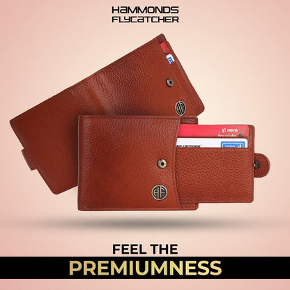 Brand New Authentic RFID Protected Tan BI-Fold Genuine Leather Mens Wallet