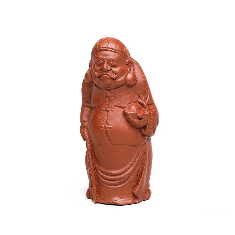Yixing Character Sculpture Purple Clay Tea Pet God Wealth Figurine Ornaments