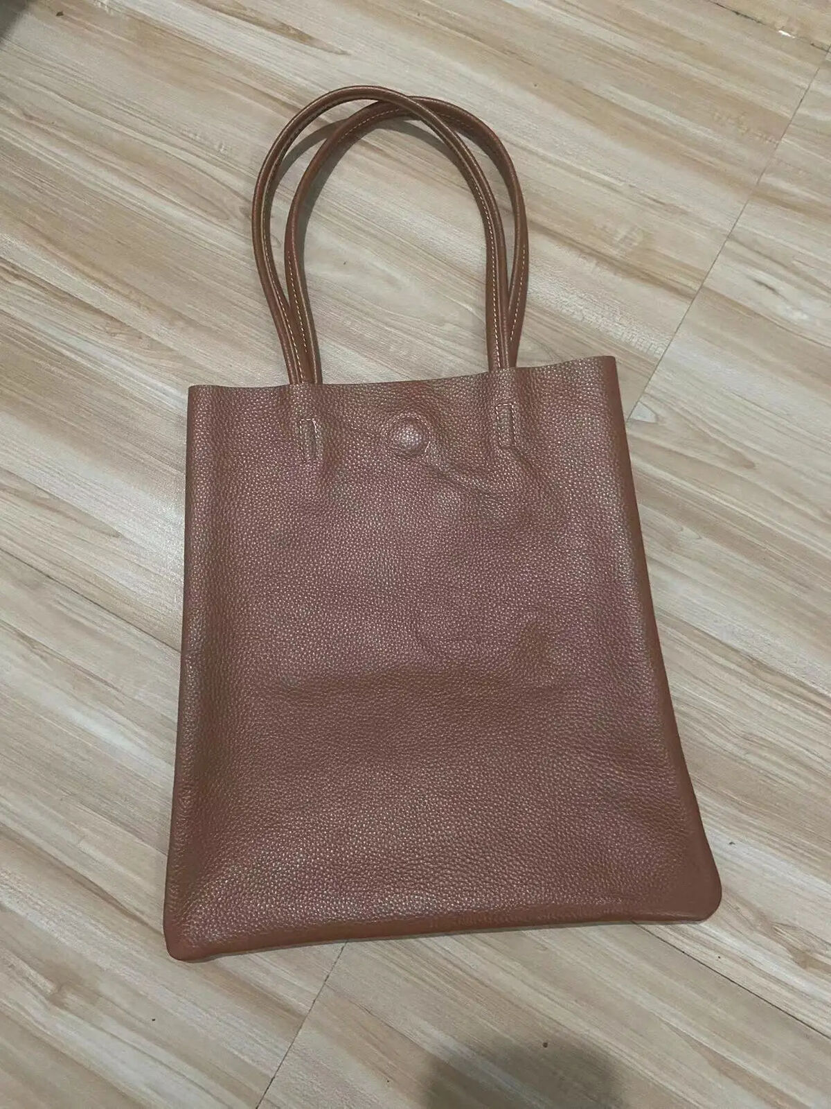 Women Tote Bag Simple Girl Cowhide Handbag Student Shoulder Bag