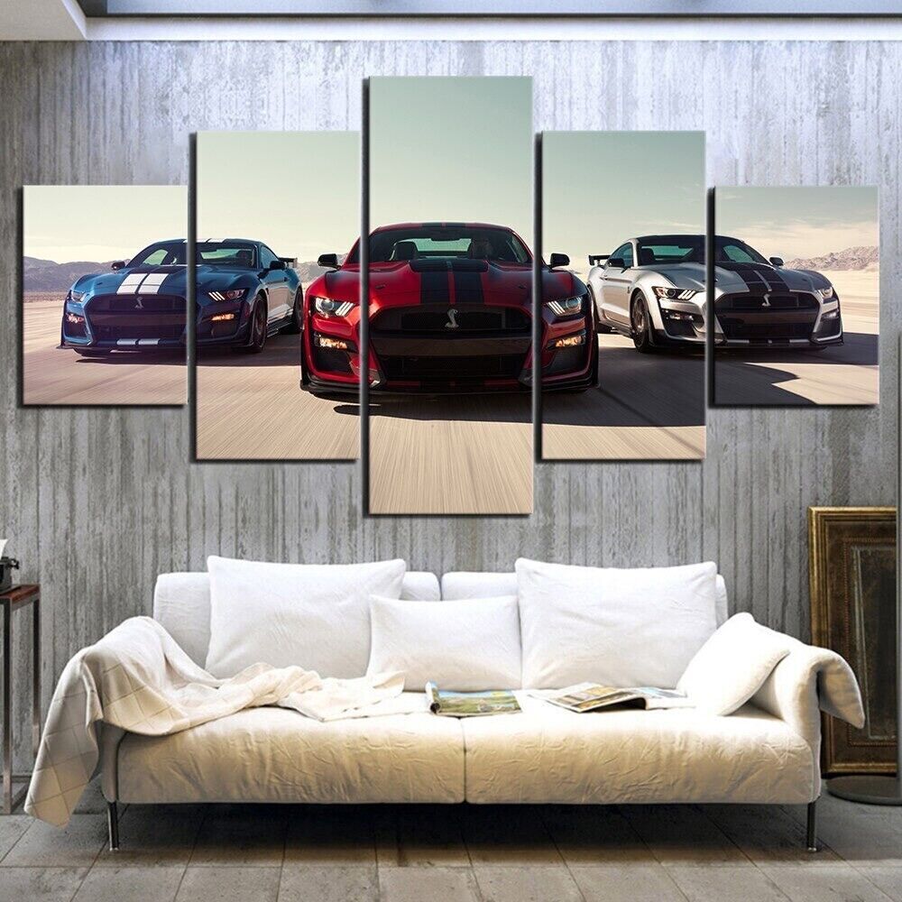 Luxury Sports Cars Ford Mustang 5 Piece Canvas Print Wall Art Poster Home Decor