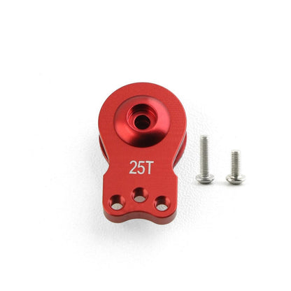 Red 25T CNC Aluminum Steering Servo Swing Arm Horn for 1/8 1/10 RC Crawler Car f