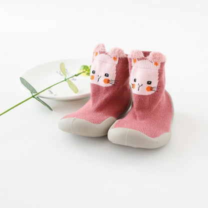 Unisex Baby Shoes First Walkers Toddler Girl Soft Rubber Knit Booties Anti-slip
