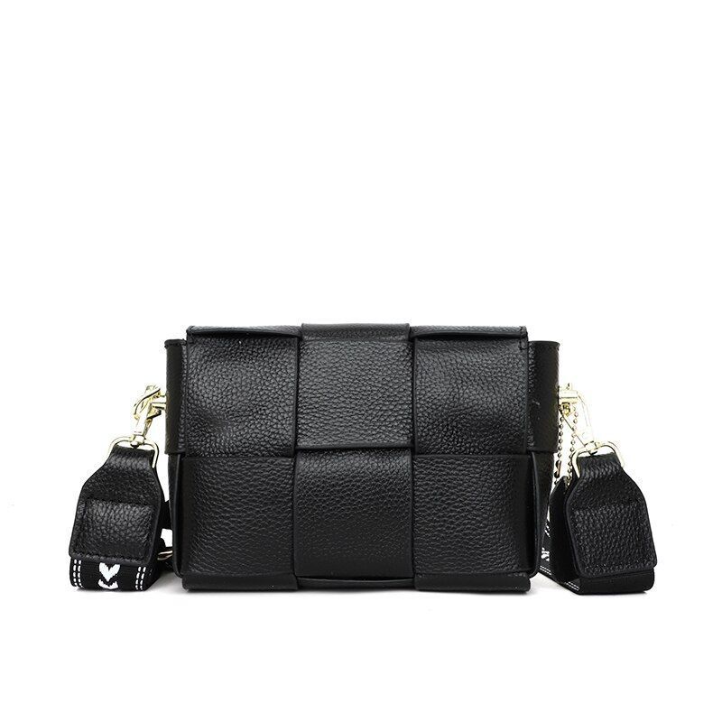 Shoulder Bag Leather Woven Crossbody Bags Wide Straps Messenger Bag Fashion 1 PC