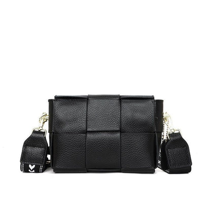 Shoulder Bag Leather Woven Crossbody Bags Wide Straps Messenger Bag Fashion 1 PC