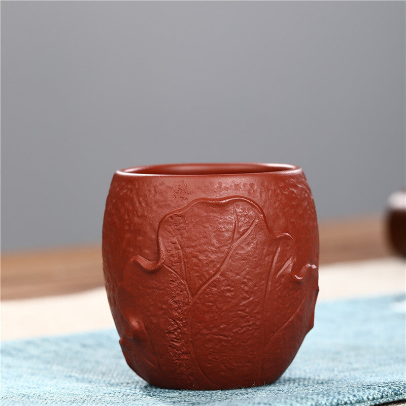 150ml True Yixing Zisha Dahongpao Clay Tea Cup Handmade Lotus Design Master Cup