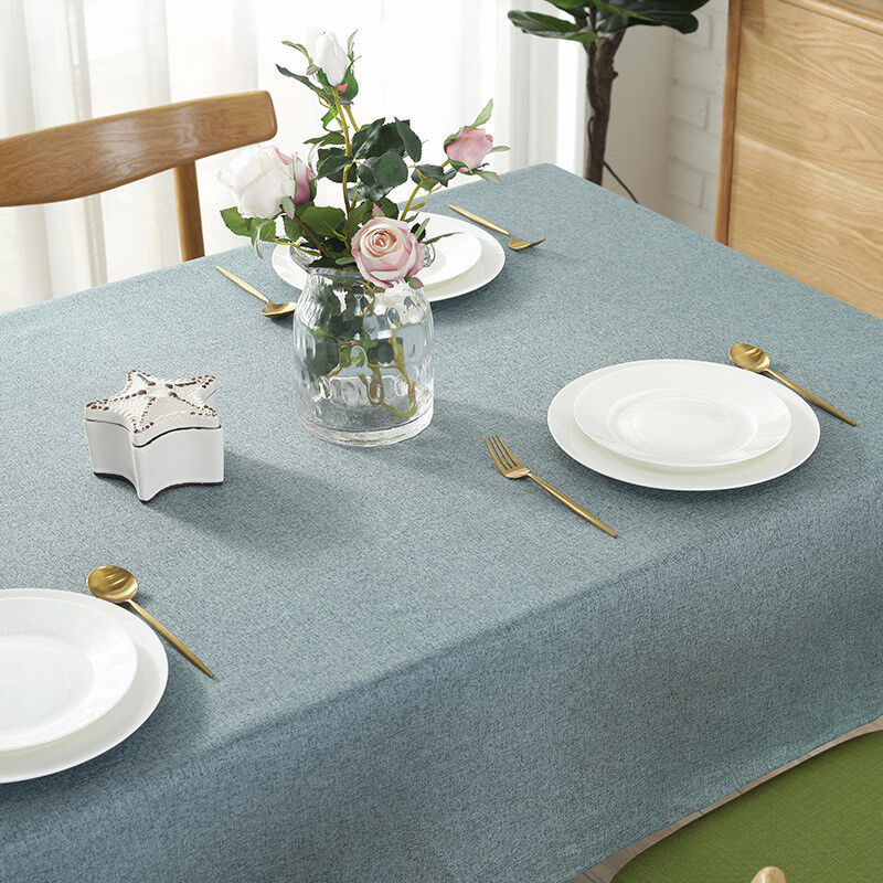 New Solid Oilproof Waterproof Tablecloth Rectangular Tea Table Cloth Home Decor