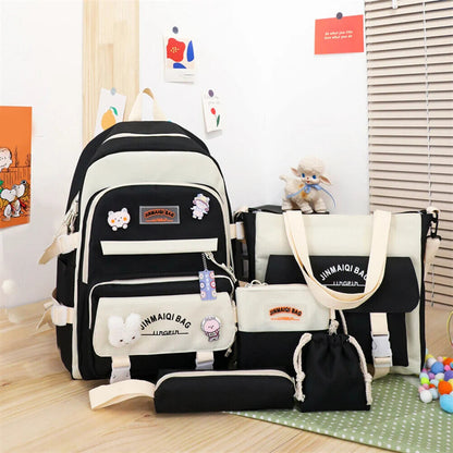Set Girls Student School Bag Girls Schoolbag Book Bags Women Travel Backpack