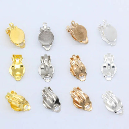 20pcs Gold Silver Clip-on Earring Converter Ear Clip Base Jewelry Making Finding