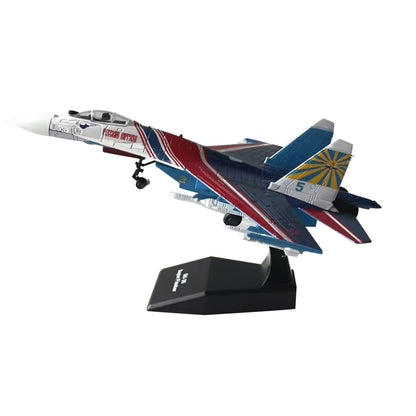 1/100 Red-Blue Metal SU-27 Super Flanker Heavy Aircraft Model Military Ornament